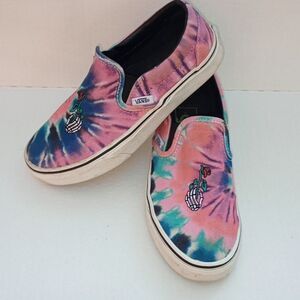 Size 6 Vans Multicolor Skeleton Rose Tie-Dye Limited Edition Grateful Dead Jerry